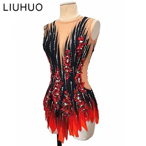 Liuhuo figura collant de ginstica rtmica, meninas, patinação, ginástica, leotards, saia feminina, trajes