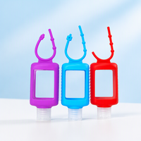 Étui en silicone portable fait main, étanche, personnalisé, 0,5 oz, 1 oz, mini, mignon, 30 ml, 60 ml, flacons de désinfectant pour les mains avec support en silicone