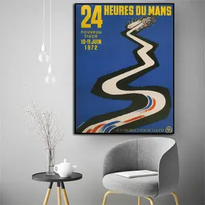 波普艺术经典赛车法国Le Mans海报和墙上打印图片