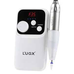 LUGX ขายร้อน 35000 รอบต่อนาทีชาร์จไร้สายแบบพกพาเครื่องเจาะเล็บ 35000 รอบต่อนาที Professional