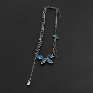 Hot Selling Niche Design <b>Titanium</b> Steel Zircon Butterfly Pendant Necklace Punk Style Women's Necklaces Fashionable Jewelry - Product Image 3