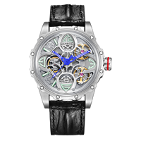 HANBORO Vente en gros 5 quantités montre mécanique de luxe rétro trèfle hommes série trèfle boîtier en acier inoxydable largeur pointeur