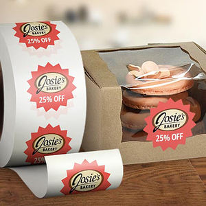 Pegatinas adhesivas circulares biodegradables, etiquetas adhesivas impermeables en rollo para comida, restaurante, bolsas de compra reutilizables - Product Image 2