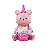 Pop-up 3D debout ours en aluminium Film ballon Ins coréen vent câlin ours enfants anniversaire fête de mariage décoration