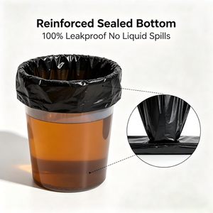 17 Gallon Flap Trash Bags, 24 x 27 Inch 0.85 Mil Heavy Duty Garbage Bags, 50 Count Flat Seal Bottom Disposable <b>Bin</b> Liners - Product Image 3