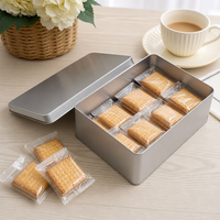 Boîte à friandises rectangulaire en métal avec couvercle amovible pour bonbons, biscuits, chocolat, impression personnalisée, OEM, ODM, emballage en vrac
