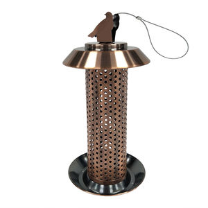 애완 동물 및 조류를위한 야외 뒤뜰 교수형 야생 견과류를위한 공장 직접 클래식 실린더 구리 도금 금속 튜브 조류 피더 - Product Image 1