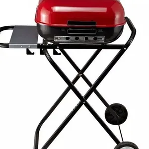 China supplier bbq grill set folding trolley easy assemble charcoal barbecue grill with air vent