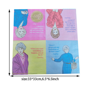 Serviettes jetables imprimées avec des citations de célébrités |   Design à quatre côtés en feuille d'or |   Serviettes en papier décoratives pour fête féminine - Product Image 2