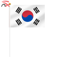 Offre Spéciale 14*21cm activités de petit drapeau célèbrent les drapeaux coréens agités à la main avec un poteau en plastique