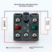 Botón Pulsador Plano Momentáneo Luminoso XB4 de 22mm con Luz LED, Interruptor de Panel de Plástico 12V 24V 220V