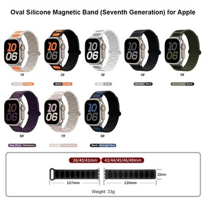 Bracelet de montre en silicone bicolore Forwelleny, bracelet sport ovale segmenté bicolore pour <span class=keywords><strong>Apple</strong></span> Watch Series 11 10 9 <span class=keywords><strong>8</strong></span> Ultra 2 49 mm 45 mm - Product Image 2