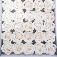 Boîte de 50 roses artificielles au toucher réaliste, en forme de savon, pour décoration naturelle, bouquet, Fête des Mères, Rentrée scolaire