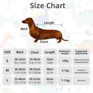Jaket hewan peliharaan Dachshund mewah rompi anjing poliester halus dengan desain dinosaurus lucu musim dingin sederhana Ukuran XL dan XXL untuk anjing kecil - Product Image 6