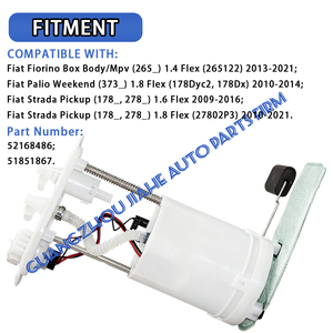 Conjunto de bomba de combustible de piezas de automóvil de alta calidad PAT para <span class=keywords><strong>Fiat</strong></span> <span class=keywords><strong>Fiorino</strong></span> Palio Weekend Strada Pickup 2010-2021 52168486 51851867 52168468 - Product Image 2