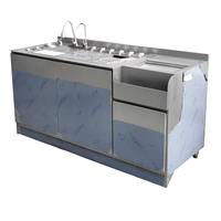 Meja Kerja Bar Kopi dan Minuman Lanxin Commercial Electric Stainless Steel, Meja Buffet Bartender, Meja Kerja Kustom untuk Kopi, Air, dan Minuman Bubble Tea
