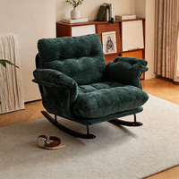 Fauteuil à bascule relaxant en acier de luxe léger, chaise de sieste pour adulte, canapé individuel avec repose-pieds et dossier inclinable pour la sieste du milieu de la journée
