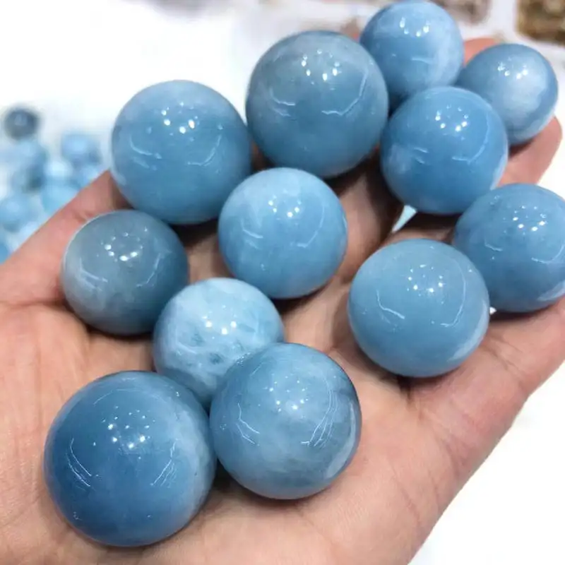 Grosir bola kristal bola mini aquamarine alami kualitas tinggi untuk hadiah liontin