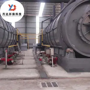 Turnkey project fully continuous tyre scrap pyrolysis plant and recycling plastic to fuel oil machine for sale