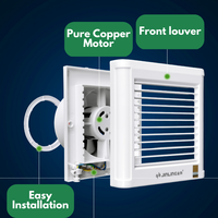 Ventilateur de ventilation électrique OEM 4-6 pouces à volet avant, petit ventilateur de salle de bain à fixation murale, extracteur de fumée pour cuisine et toilettes