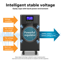UPS de 10000 Vatios, 10 KVA, 10kW, Salida de 220V, Tarjeta SNMP para Ascensores, Refrigeradores, Computadoras, con Batería Externa, 6 Horas de Respaldo