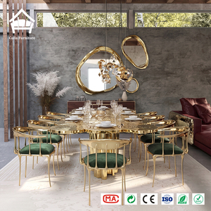Juego de Comedor de Lujo de Arte Moderno, Hecho a Mano en Latón Dorado, para Grandes Propiedades y Palacios, Muebles de Diseño de Alta Gama para Proyectos - Product Image 1