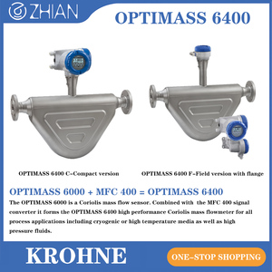 เครื่องวัดอัตราการไหลแบบโคริโอลิส KROHNE OPTIMASS 6400 ความแม่นยำสูงพิเศษ สำหรับวัดอุณหภูมิสูง ระดับความเร็วปานกลาง พร้อมเซ็นเซอร์วัดแบบกำหนดเองได้ตามความต้องการ (OEM) - Product Image 2
