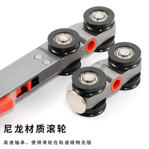 อุปกรณ์ลูกล้อประตูแบบกดปุ่ม 2 และ 3 ทาง สำหรับรางประตูไม้บานเลื่อนแบบแคบ - Product Image 4