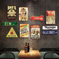 Signes en métal vintage 20cm X 30cm rétro Bar bière décorations murales impression UV pour salon Bar café maison cuisine Restaurant