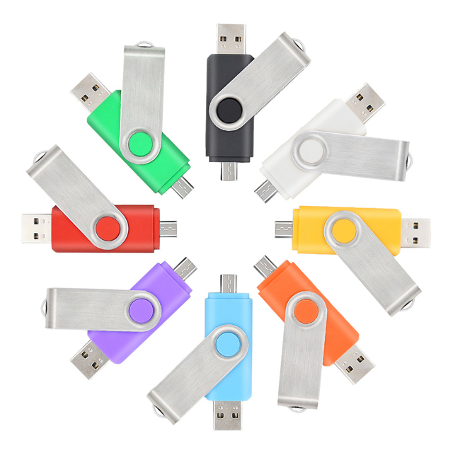 UDF907 OTG USB Flash Drive 32GB 16GB USB 2.0 Dual Mini Pen Drives 128GB 64GB Pendrives for Pc and Android Phones