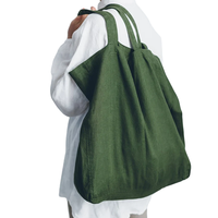 Grands sacs à provisions réutilisables en lin, couleurs personnalisées Sac fourre-tout écologique biologique Sac de plage en lin