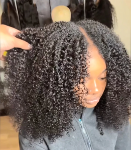 Perruque V-Part 250% en <span class=keywords><strong>cheveux</strong></span> humains, sans partie à laisser dehors, entièrement fabriquée à la machine, <span class=keywords><strong>cheveux</strong></span> mongols <span class=keywords><strong>afro</strong></span> crépus bouclés 4b 4a 4c pour femmes, haute densité - Product Image 4