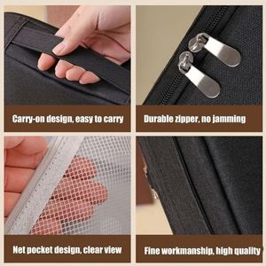 Standing <b>Makeup</b> Bag Multifunctional Large Capacity Black White Purple Accents High Quality Compartment <b>Storage</b> - Product Image 3
