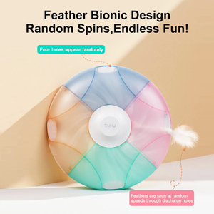 Jouet interactif pour chat anti-ennui automatique 2-en-1 : jeu de tape-taupe et plume à chat motif écossais, couleur personnalisable pour l'intérieur - Product Image 2