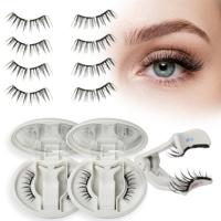 Cils magnétiques réutilisables personnalisés à marque privée, ultra-fins, bande flexible, légers, ajustement confortable, faux cils