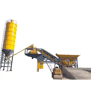 Factory Manufacture Easy To Operate HZS75 High Production Efficiency 75m3/h Concrete Batching Mixing Plant with Spare Parts