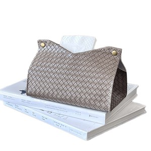 กล่องใส่กระดาษทิชชูหนังทอแบบทันสมัย ใช้ได้ทั้งบนโต๊ะและในรถยนต์ - Product Image 5