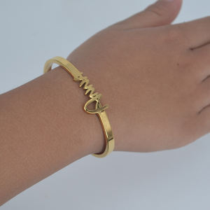 18K Gold Plated Custom <strong>Name</strong> <strong>Personalised</strong> Bangle <strong>Bracelet</strong> for Kids - Product Image 5