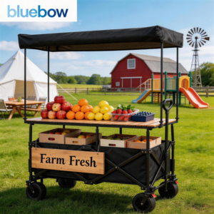 <strong>Folding</strong> Wagon for Outdoor Market Stall Portable Collapsible <strong>Cart</strong> Vendor Booth Heavy Duty Garden Show Trolley - Product Image 3