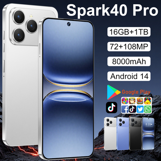 Original New Arrival Tecno Spark40 Pro 7.3inch Wholesale Unlocked Cell Mobile Phone
