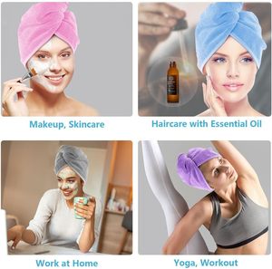 Asciugamano per Capelli in Microfibra Personalizzato con Logo per Donne, Asciugatura Rapida con Bottone, Tessuto Lavorato a Maglia per Uso Domestico - Product Image 5