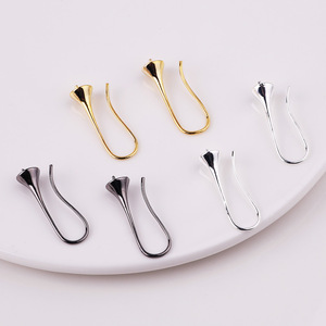 Ganchos para pendientes en forma de trompeta, electrochapados en cobre, para la fabricación de pendientes, accesorios de joyería estilo gota. - Product Image 2