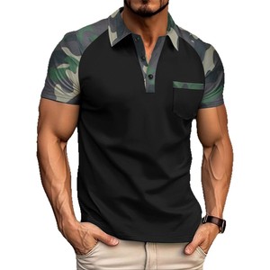 Nueva Llegada: Camiseta Polo de Camuflaje para Hombre - Manga Corta, Corte Ajustado Informal, con Múltiples Colores - Product Image 1