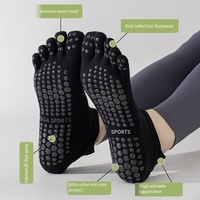 Haute qualité coton personnalisé cinq doigts Yoga Pilates chaussettes antidérapant cheville Trampoline Barre danse automne saison Logo manchette