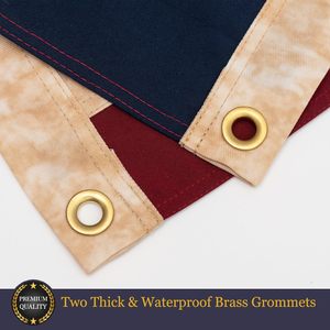 Drapeau Betsy Ross 3x5 pieds, teinté à la cire, vintage, drapeaux américains pour le 250e anniversaire, résistant, pour extérieur, brodé, 13 étoiles - Product Image 6