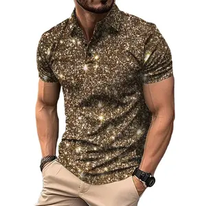 2024 Новая мужская рубашка-поло на заказ с цифровыми пуговицами, Уличная Повседневная футболка