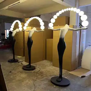 酒店设计师现代简约北欧落地灯客厅转角树脂雕塑艺术装饰站立发光二极管落地灯
