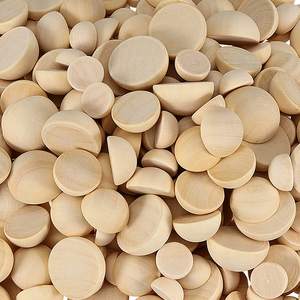 Halbkugeln Unvollendete natürliche Holz perlen für DIY Crafts Split Round Wood Balls - Product Image 1
