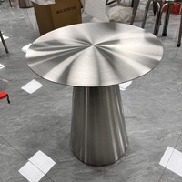 Table Basse en Acier Inoxydable Design Carré + Rond Portable Durable Antirouille Moderne pour Salon et Repas Décontractés