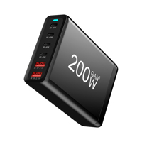 Adaptateur de chargeur Gan 200W Station de charge à 6 ports Chargeur USB Tour Bloc de chargeur pour Chargeur iphone Macbook Samsung Cargadores